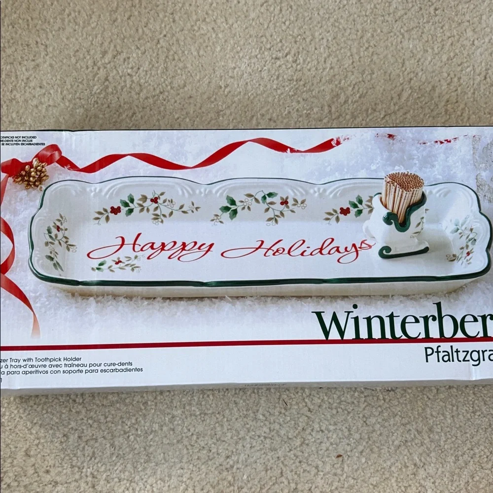 NWOT Pfaltzgraff Winterberry Holiday Serveware Set Bundle - Picture 2 of 7